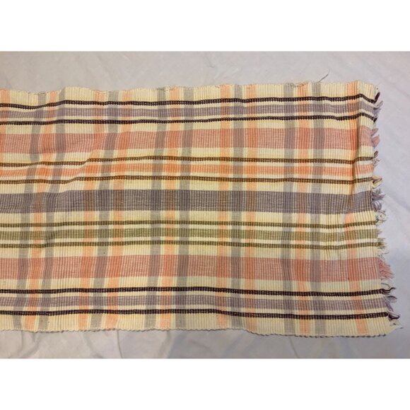 Woven Striped Table Runner 12" X 62" Pastel Orange & Green - Picture 3 of 6